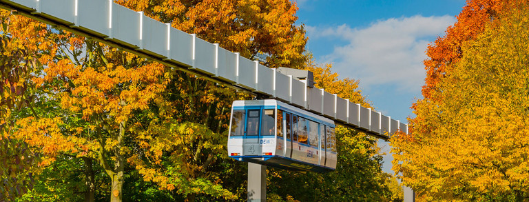 H-Bahn with trees in the background